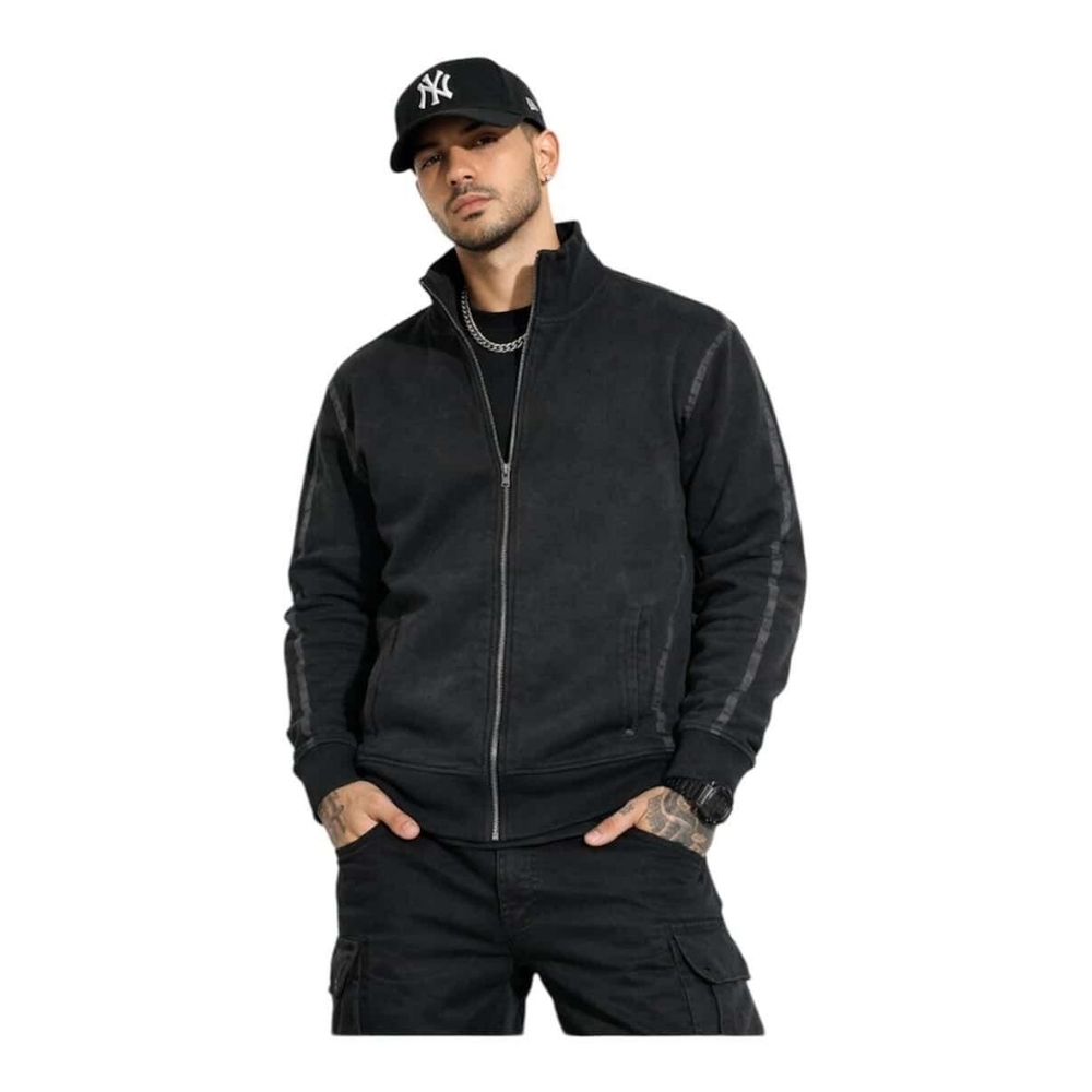 AllSaints ($450) Double Funnel Neck Cotton Full Zip Sweatshirt